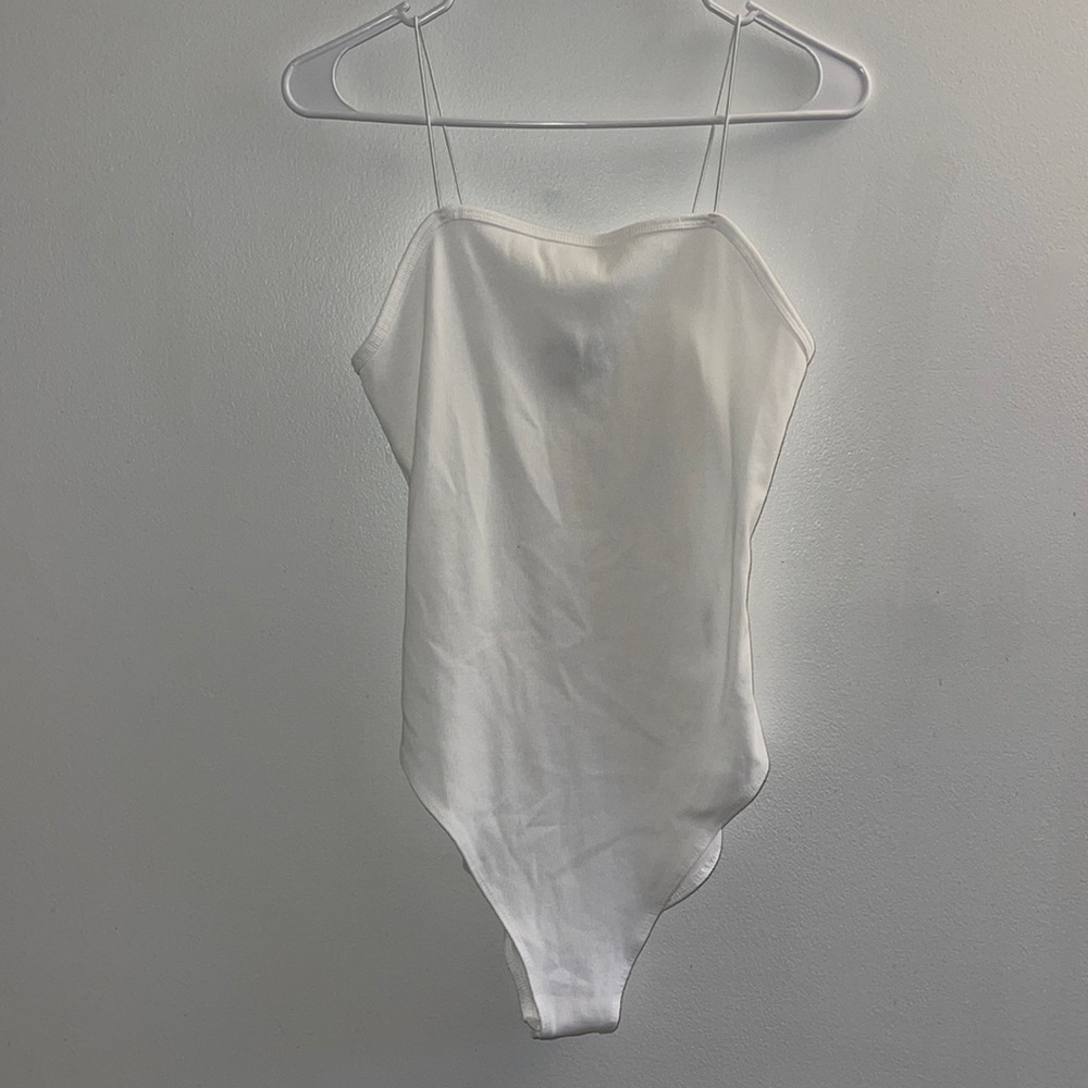 Wild Fable White Ribbed Bodysuit
